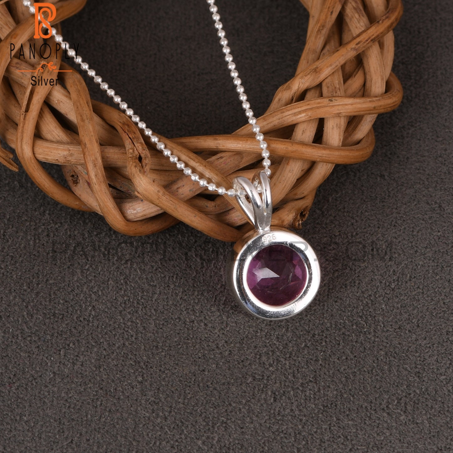 Doublet Kunzite Quartz Round 925 Sterling Silver Pendant