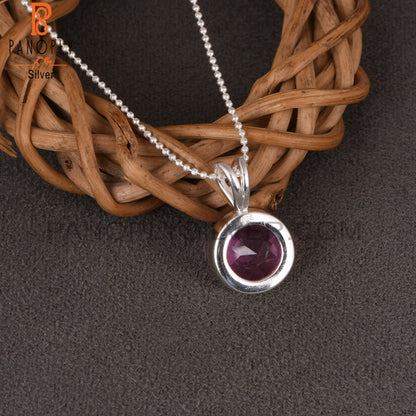 Doublet Kunzite Quartz Round 925 Sterling Silver Pendant