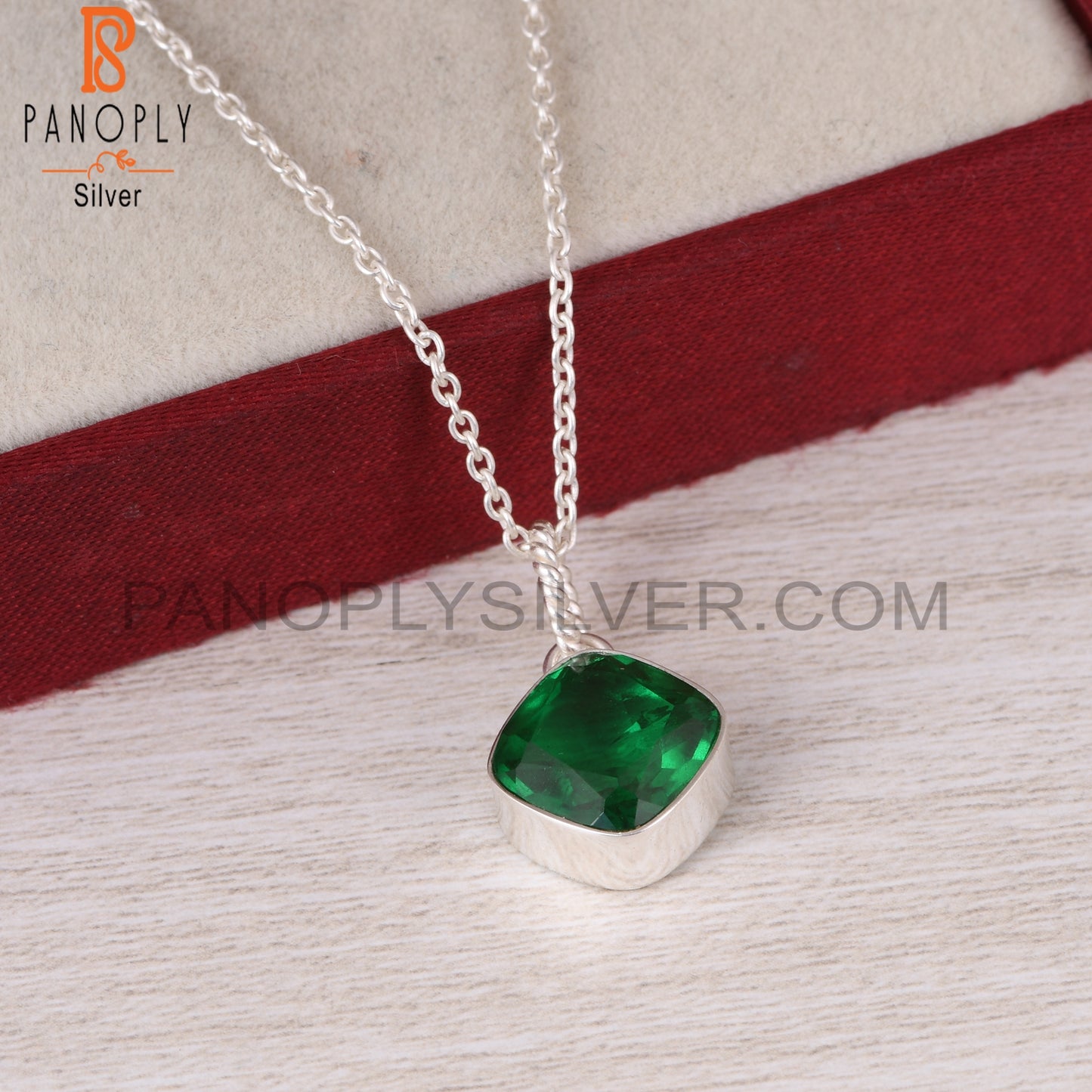 Doublet Zambian Emerald Quartz 925 Silver Pendant