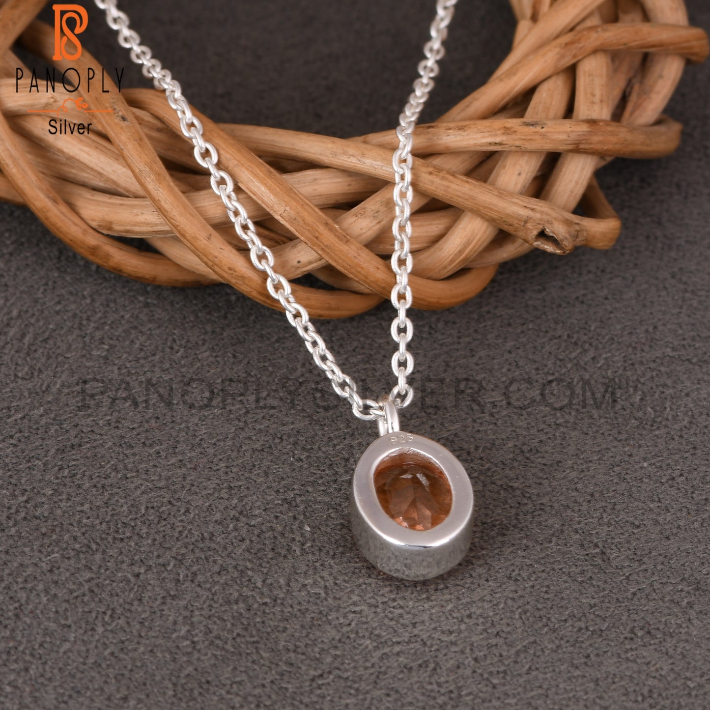 Doublet Morganite Quartz Oval 925 Sterling Silver Pendant
