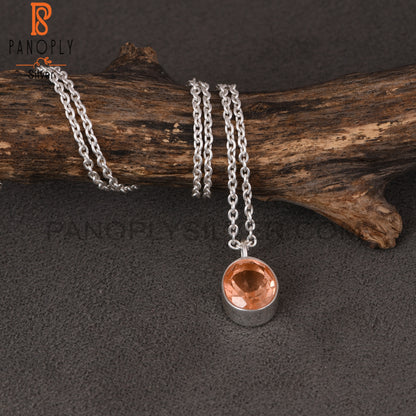 Doublet Morganite Quartz Oval 925 Sterling Silver Pendant