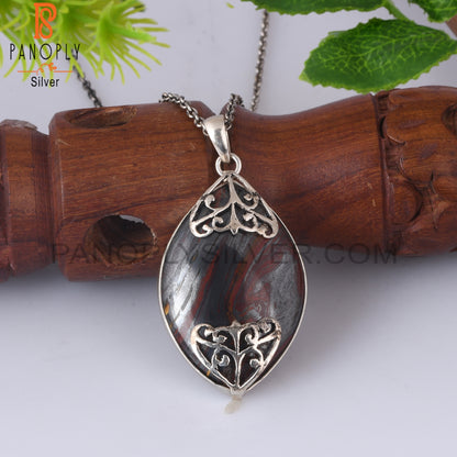 Tiger Eye Iron 925 Sterling Silver Pendant For Wife