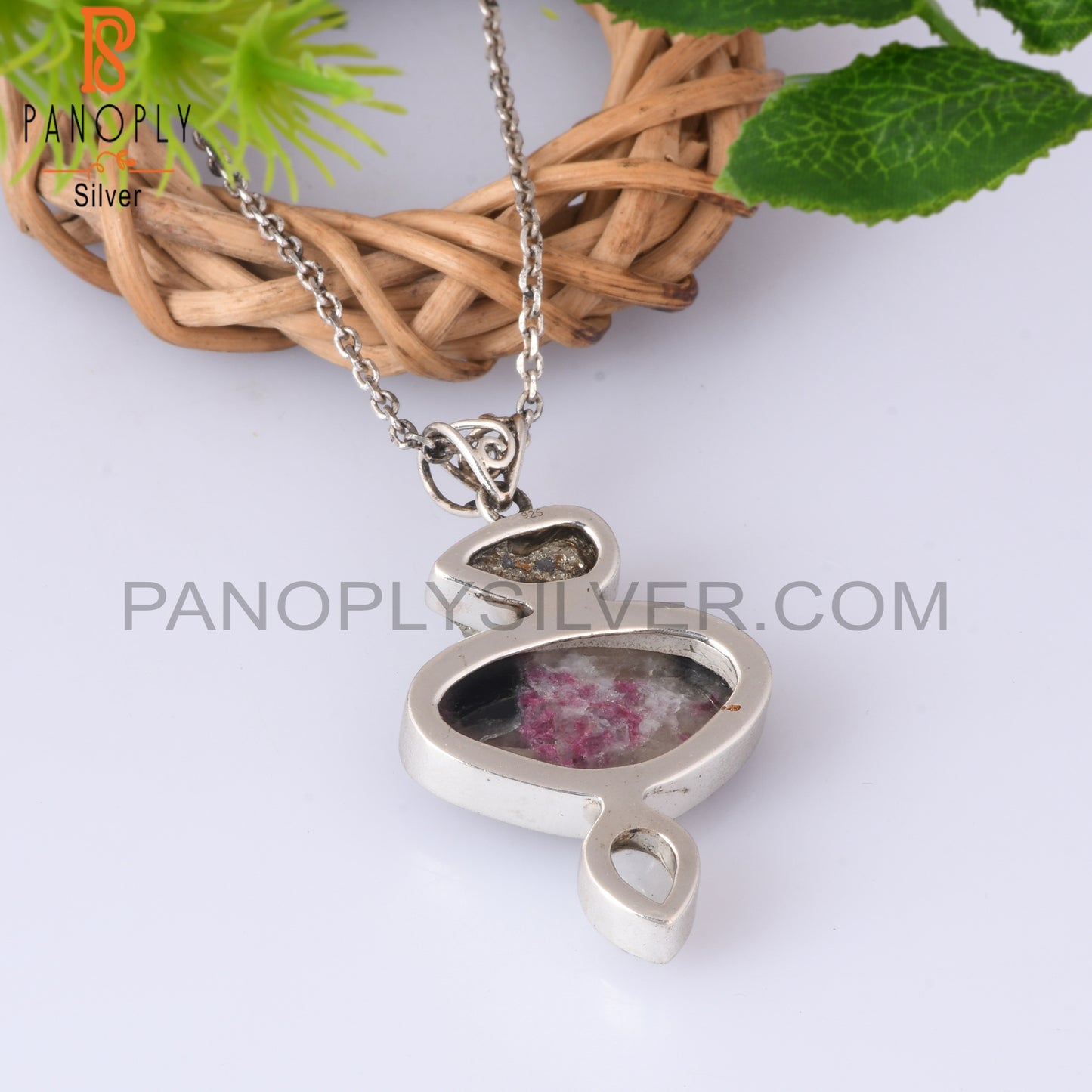 Tourmaline Quartz, Pyrite Green Amethyst 925 Silver Pendant
