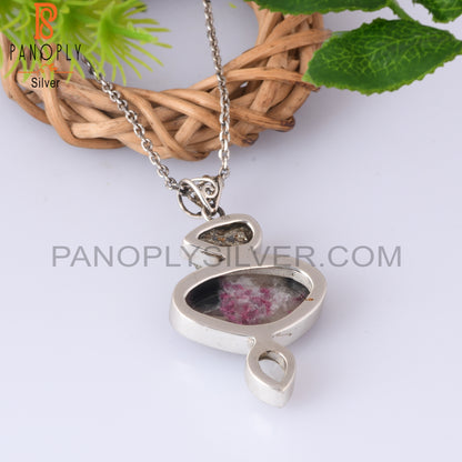 Tourmaline Quartz, Pyrite Green Amethyst 925 Silver Pendant