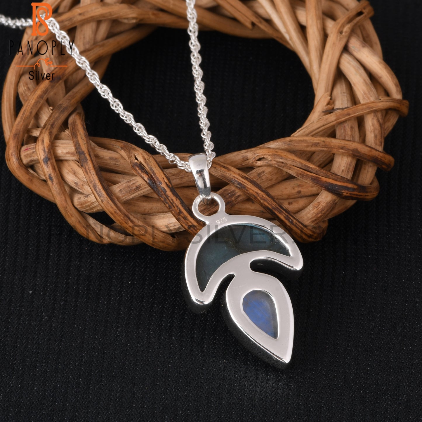 Rainbow Moonstone & Labradorite 925 Pendant With Chain