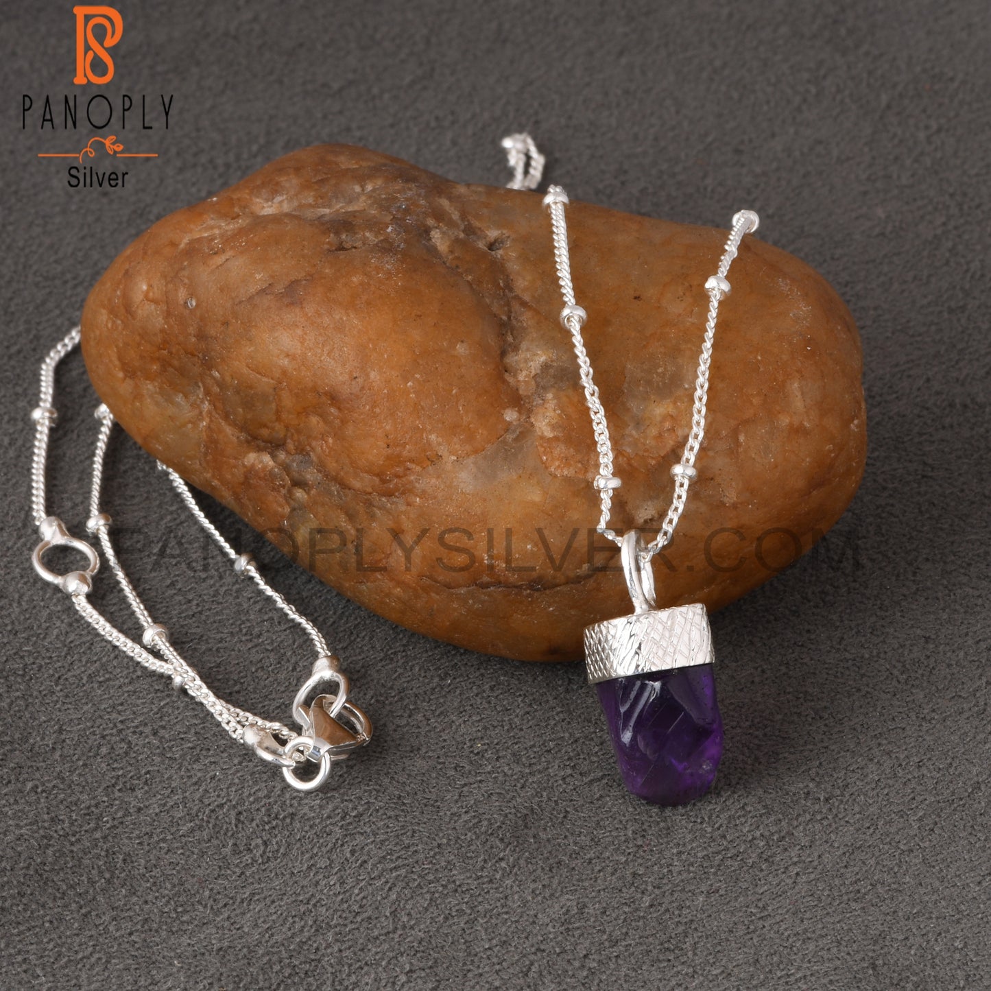 Amethyst 925 Sterling Silver Pendant With Chain
