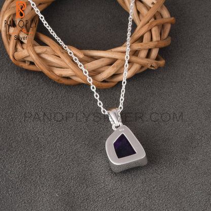 Amethyst Rough 925 Silver Purple Neckalces Pendant