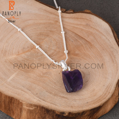 Amethyst 925 Silver Pendant Ball Chain Beautiful Gift For Wife