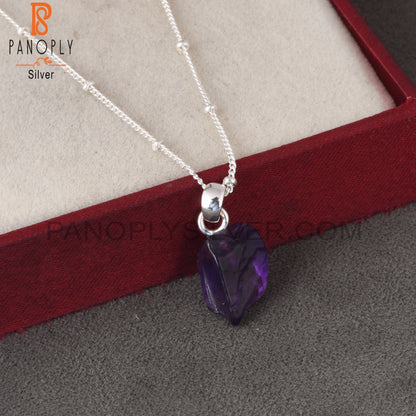 Amethyst 925 Silver Pendant Ball Chain Beautiful Gift For Wife