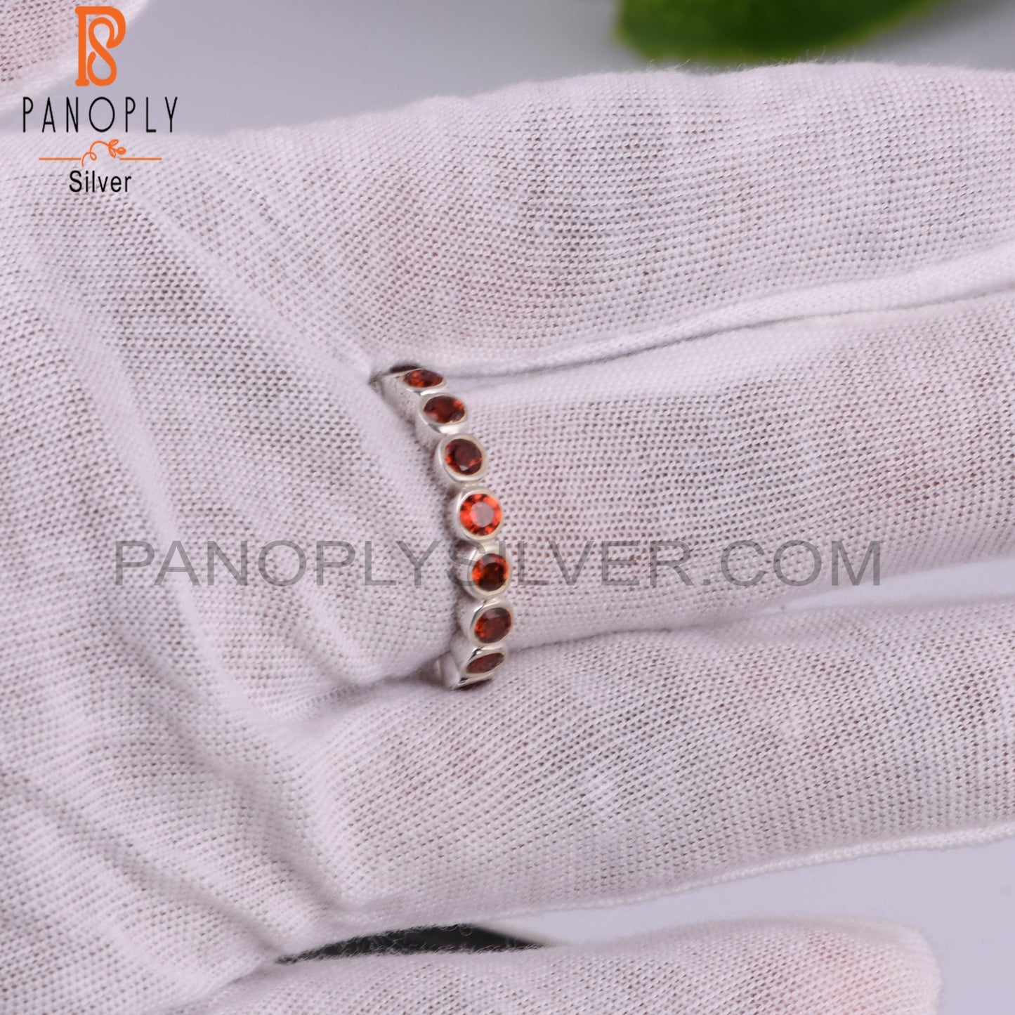 Garnet Round 925 Sterling Silver Ring For Gift For Her
