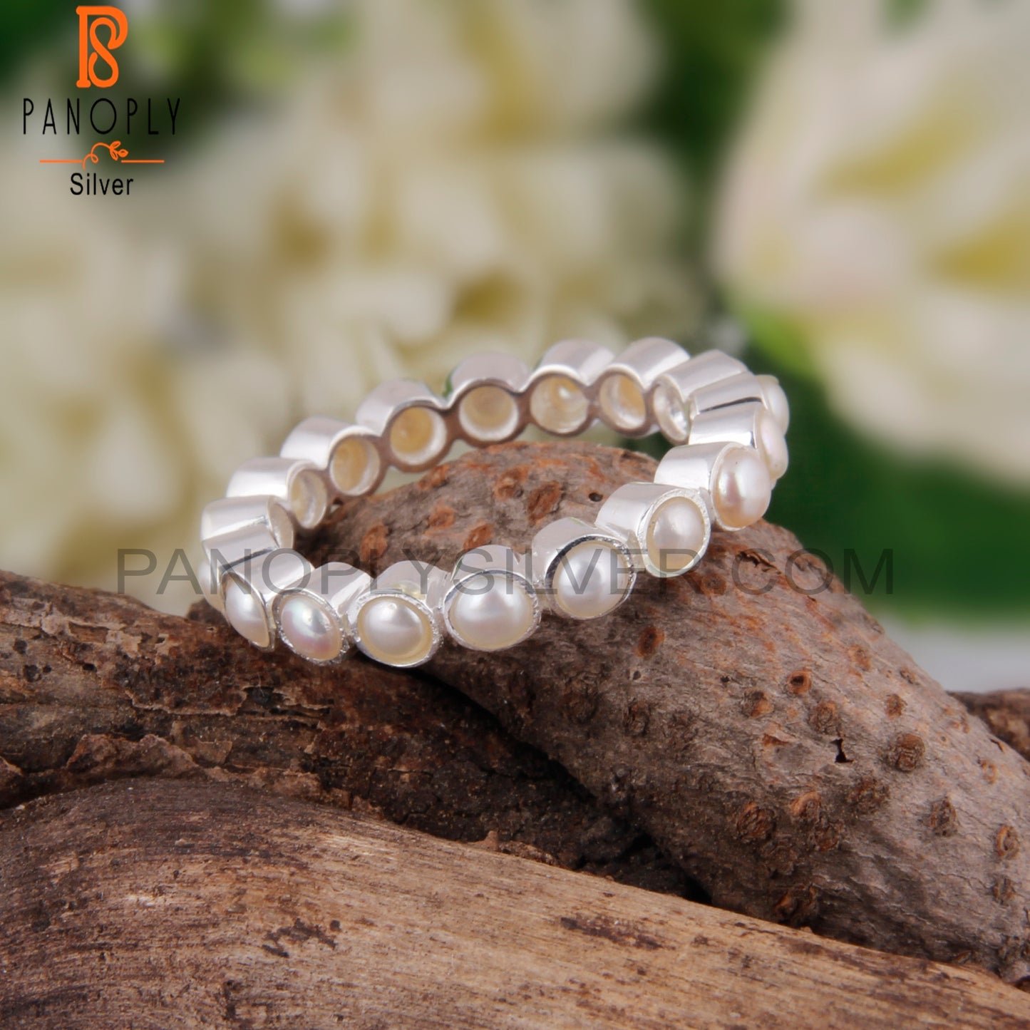 Pretty Rare Pearl Round Shape 925 Sterling Silver Ring