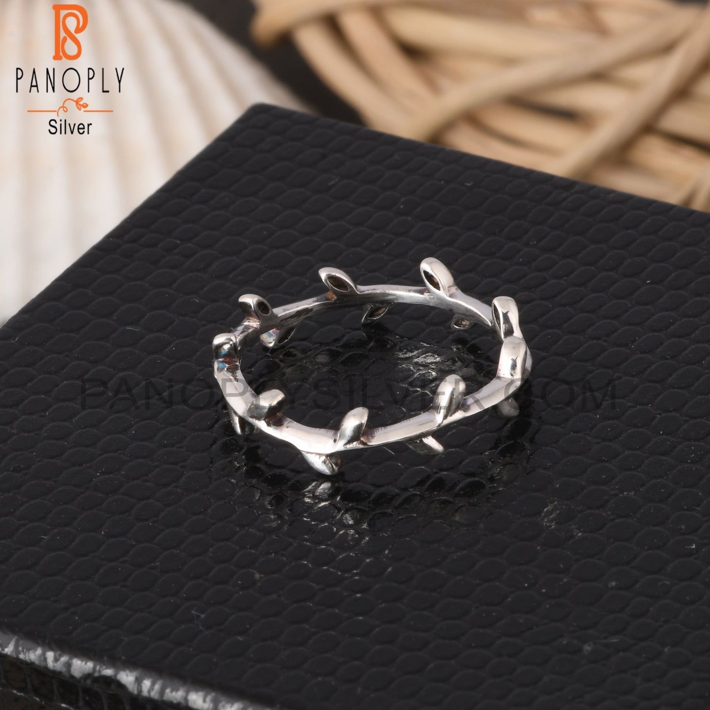 Leaf 925 Sterling Silver Band Ring