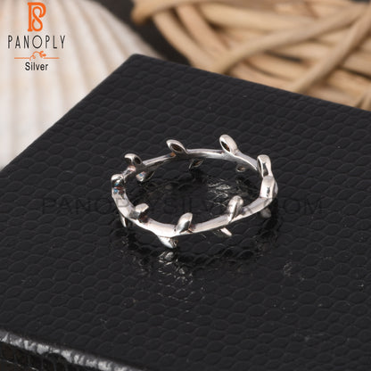Leaf 925 Sterling Silver Band Ring