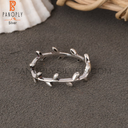Leaf 925 Sterling Silver Band Ring