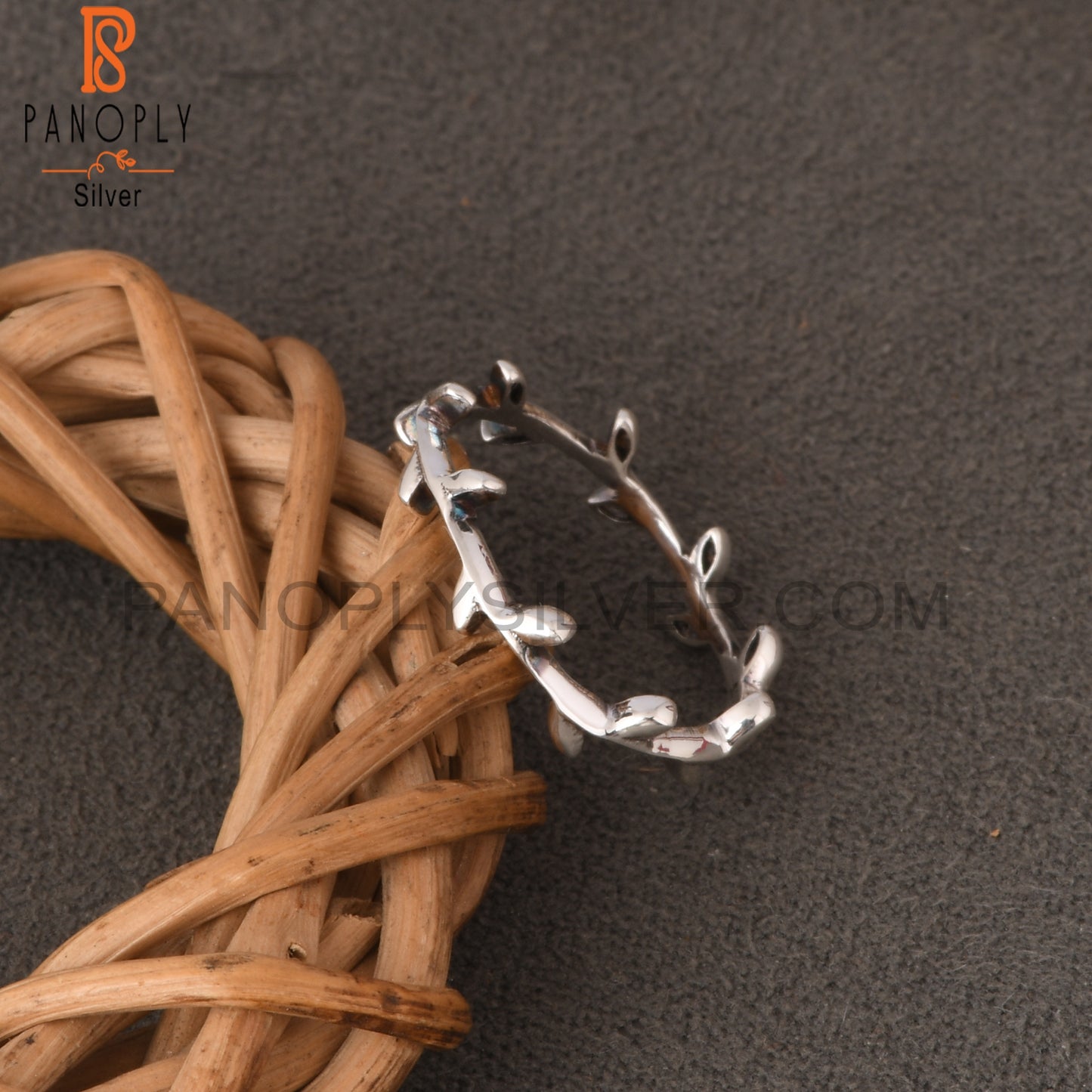 Leaf 925 Sterling Silver Band Ring