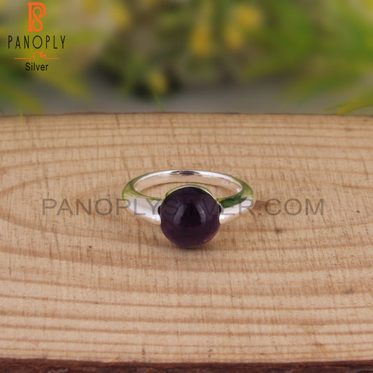 Amethyst Round Shape 925 Sterling Silver Jewelry Ring