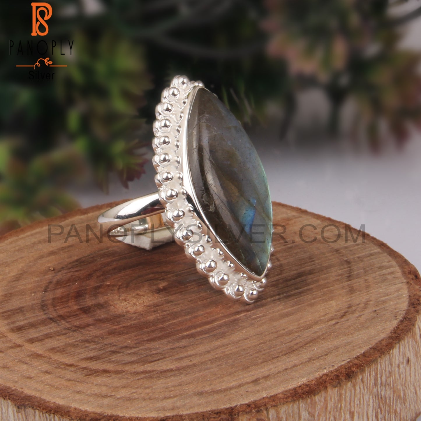 Labradorite Marquise 925 Sterling Silver Ring