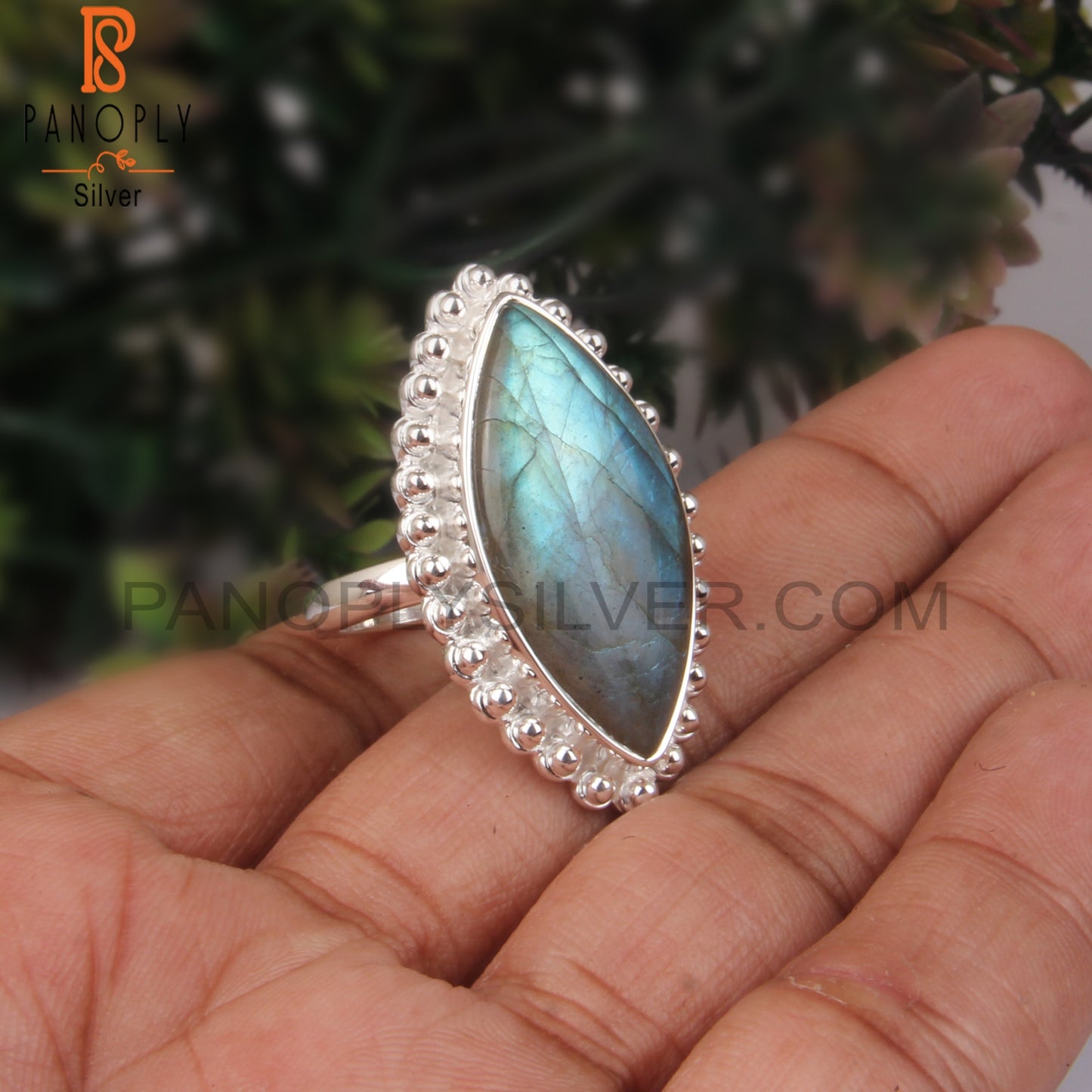 Labradorite Marquise 925 Sterling Silver Ring