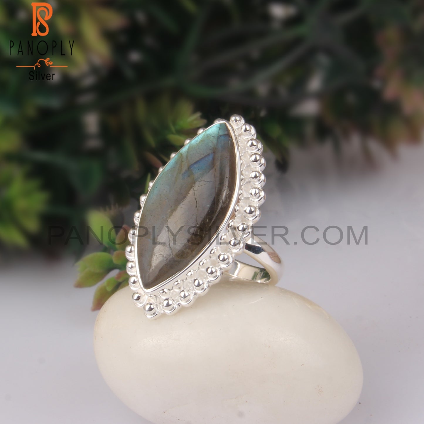 Labradorite Marquise 925 Sterling Silver Ring