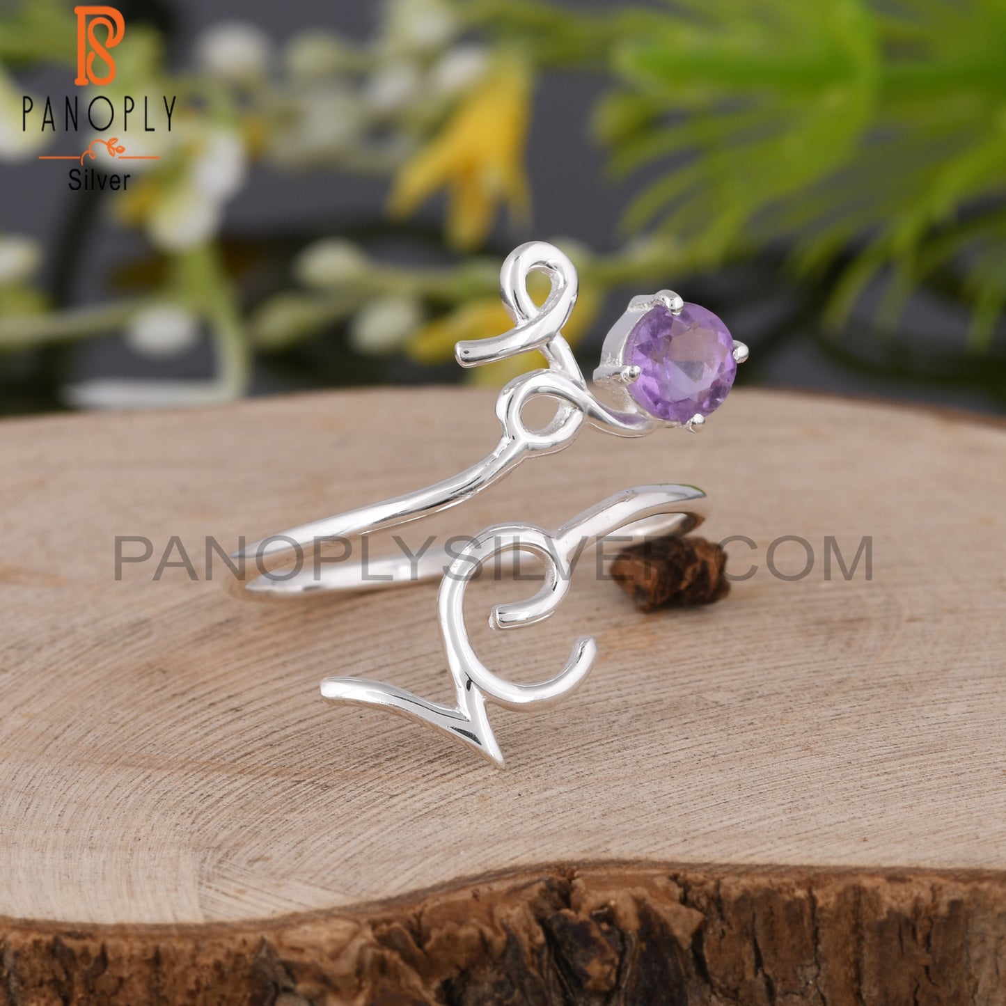 Amethyst Round Shape 925 Sterling Silver Ring For Women