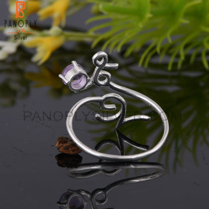 Amethyst Round Shape 925 Sterling Silver Ring For Women