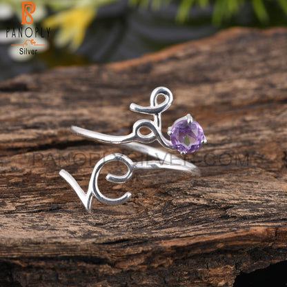 Amethyst Round Shape 925 Sterling Silver Ring For Women