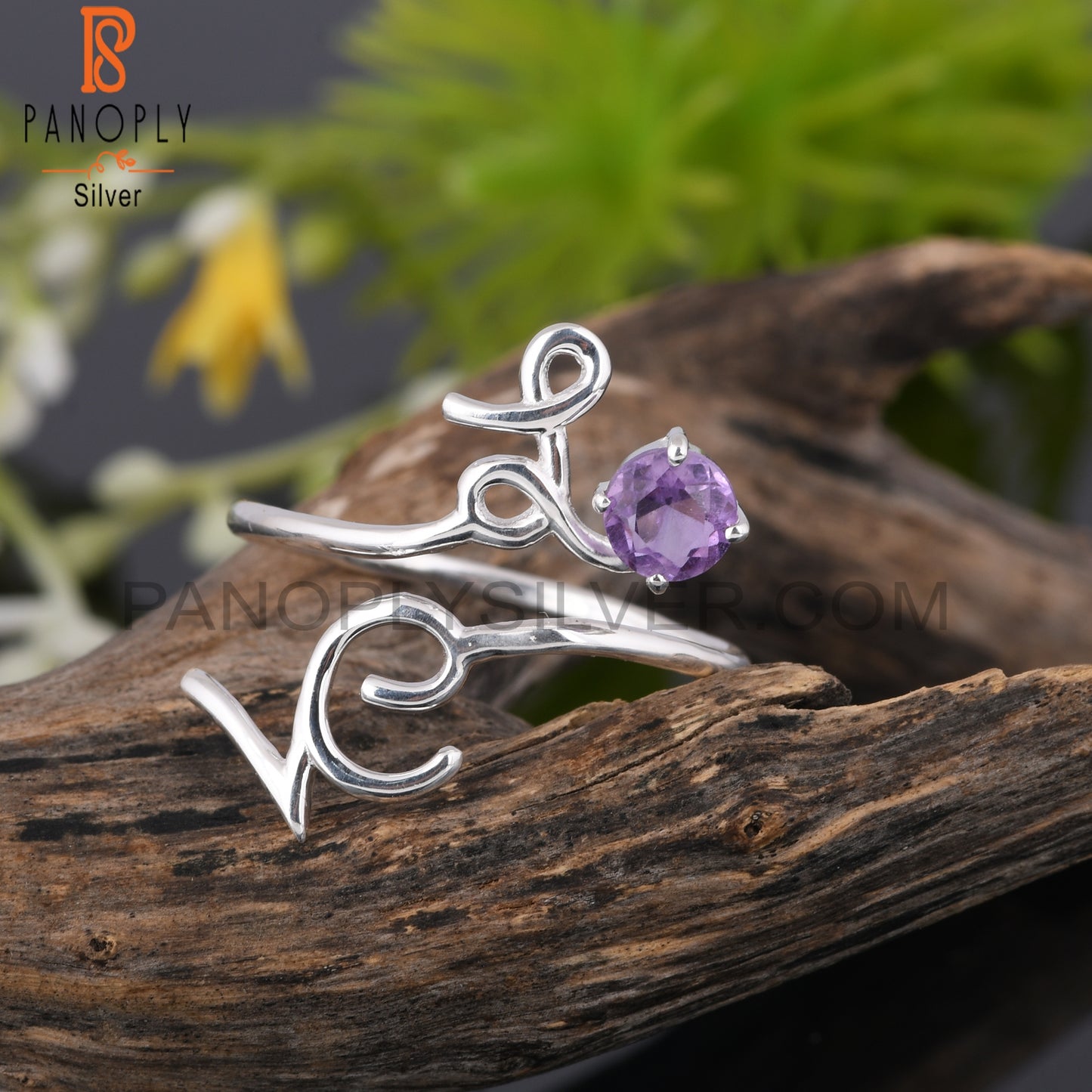 Amethyst Round Shape 925 Sterling Silver Ring For Women