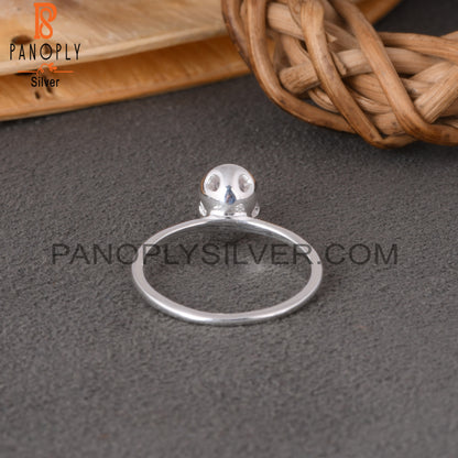 Rose Quartz Oval Shape 925 Sterling Silver Ring Gift For Her