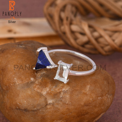 Lapis & Aquamarine 925 Sterling Silver Ring