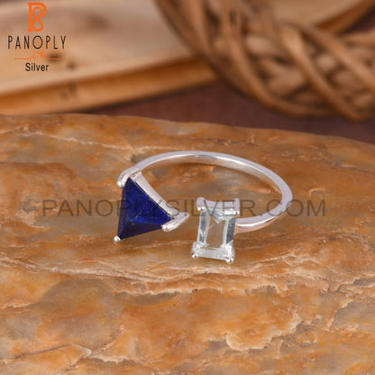 Lapis & Aquamarine 925 Sterling Silver Ring