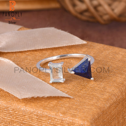 Lapis & Aquamarine 925 Sterling Silver Ring