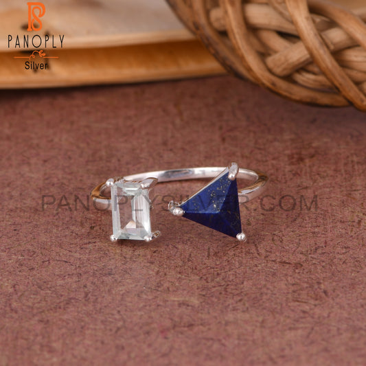 Lapis & Aquamarine 925 Sterling Silver Ring