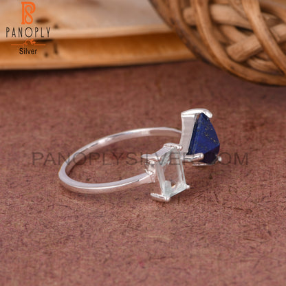 Lapis & Aquamarine 925 Sterling Silver Ring