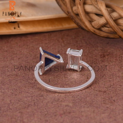Lapis & Aquamarine 925 Sterling Silver Ring
