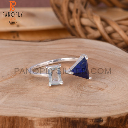 Lapis & Aquamarine 925 Sterling Silver Ring