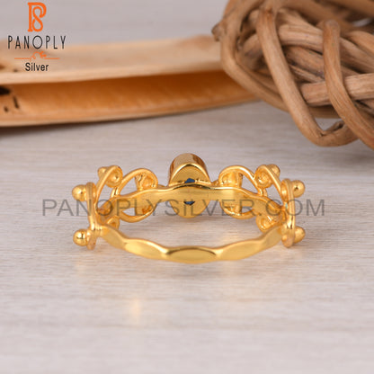 Corundum Blue Cultured 925 Sterling Silver Gold Ring