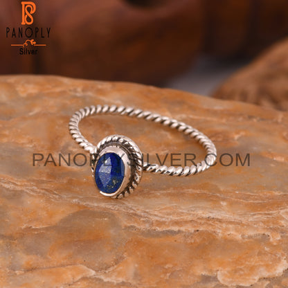 Corundum Blue Cultured Oval Shape 925 Sterling Silver Ring