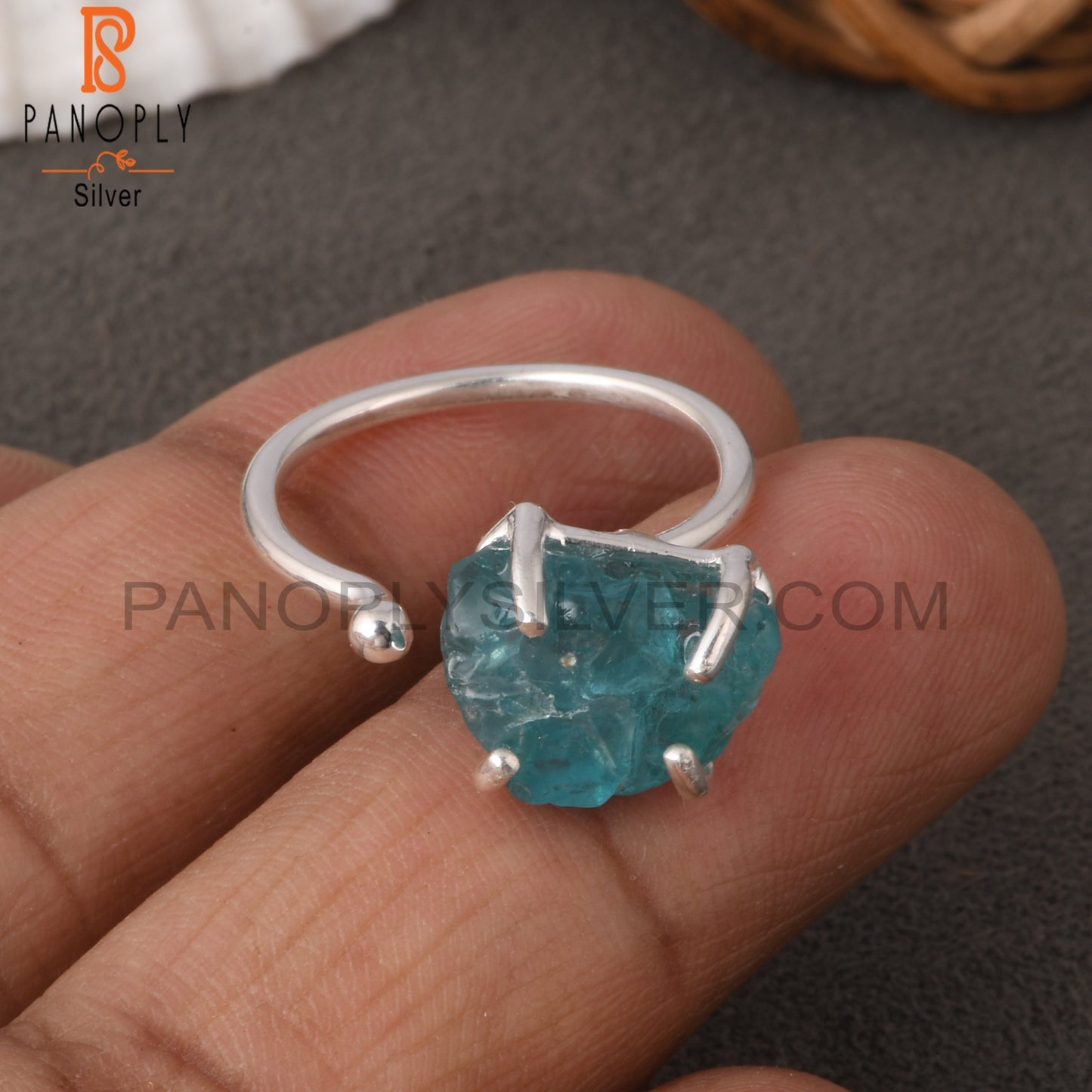 Apatite Rough 925 Sterling Silver Ring