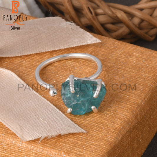 Apatite Rough 925 Sterling Silver Ring