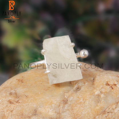 Libyan Desert Glass Sterling Silver Engagement Ring