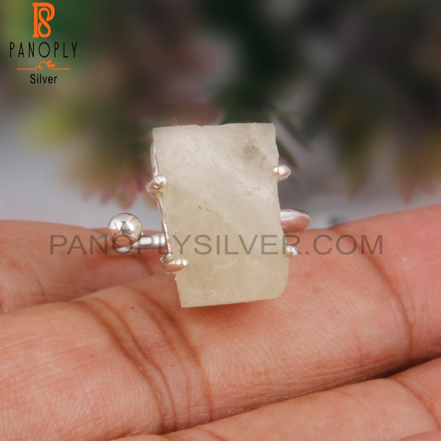 Libyan Desert Glass Sterling Silver Engagement Ring