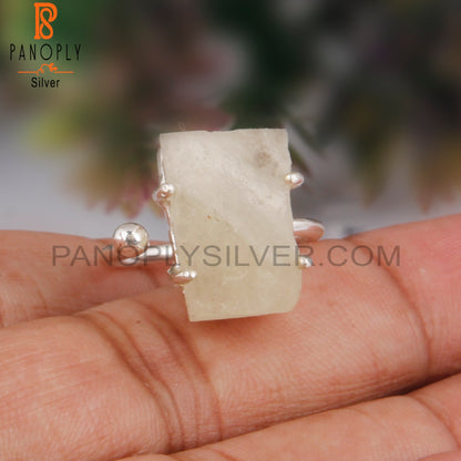 Libyan Desert Glass Sterling Silver Engagement Ring