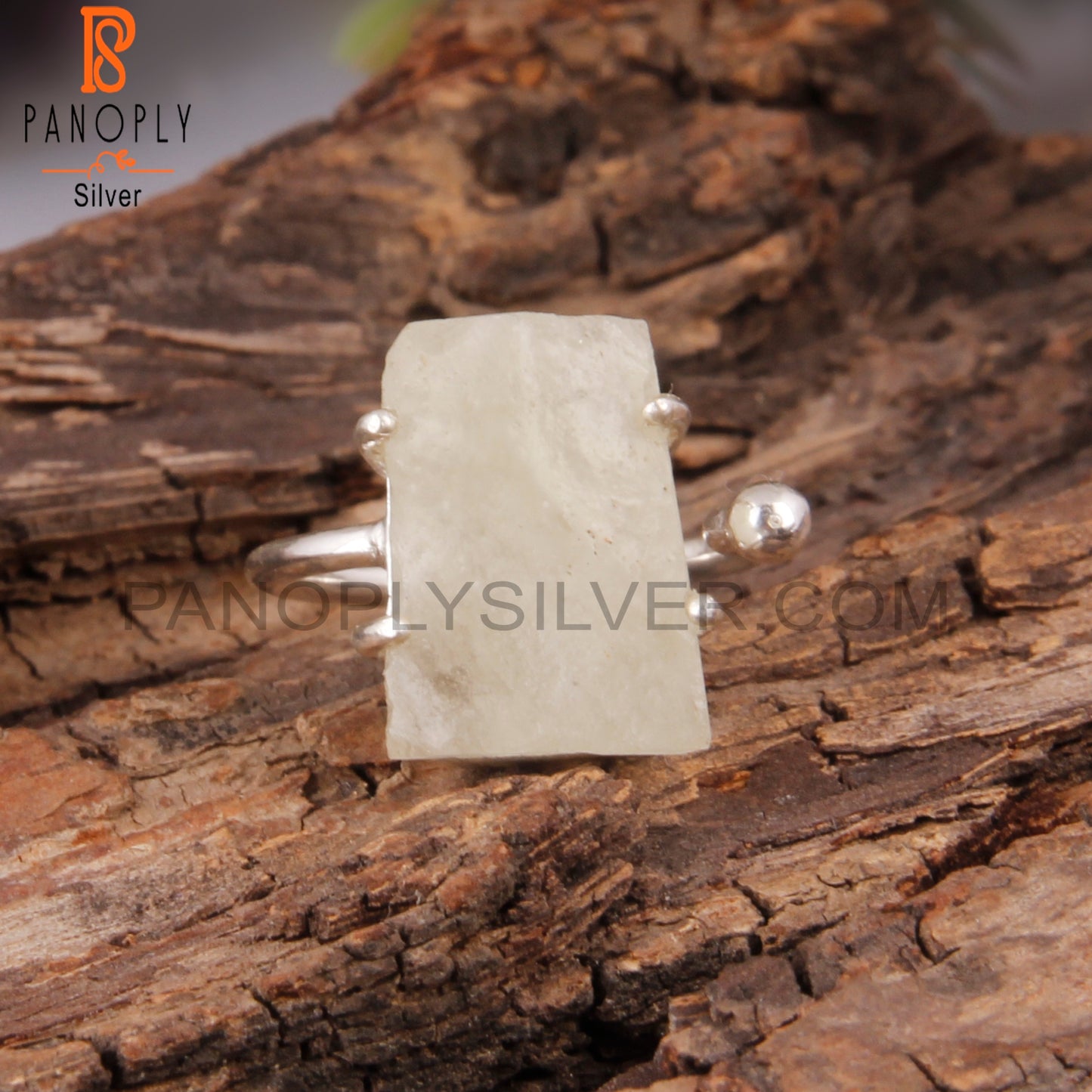 Libyan Desert Glass Sterling Silver Engagement Ring