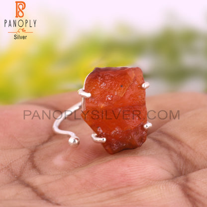 Carnelian 925 Sterling Silver Statement Ring