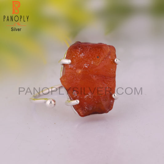 Carnelian 925 Sterling Silver Statement Ring