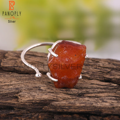 Carnelian 925 Sterling Silver Statement Ring