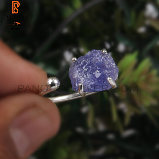 Tanzanite Rough 925 Sterling Silver Adjustable Ring