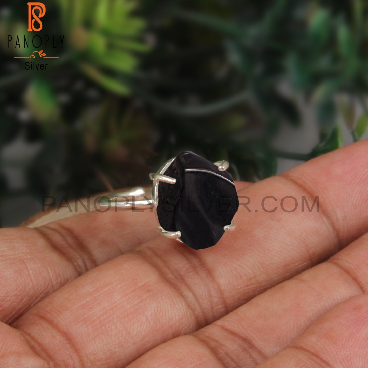 Black Obsidian 925 Sterling Silver Beautiful Finger Ring