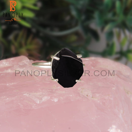 Black Obsidian 925 Sterling Silver Beautiful Finger Ring