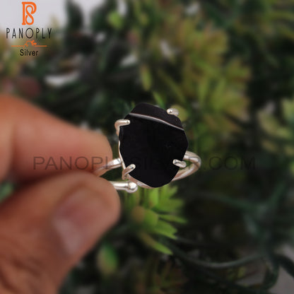 Black Obsidian 925 Sterling Silver Beautiful Finger Ring